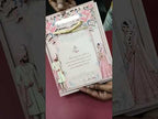 KLB683 Dulha Dulhan Design Pink Color Laser Cut MDF Thick Wedding Card (2 Page & Couple Name Acrylic)