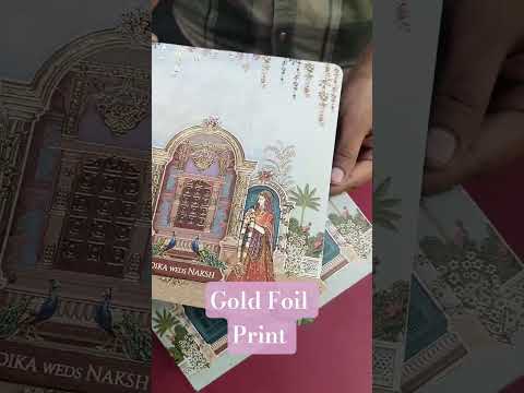 KLB529 Raja Rani Theme Premium Gold Foil Design Semi Box Paper Wedding Card (2 Page)