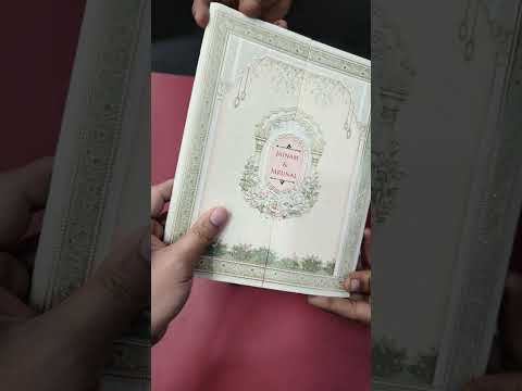 KLB-1142 Creme Royal Arch Door Style Semi Box Wedding Card (2 Page)