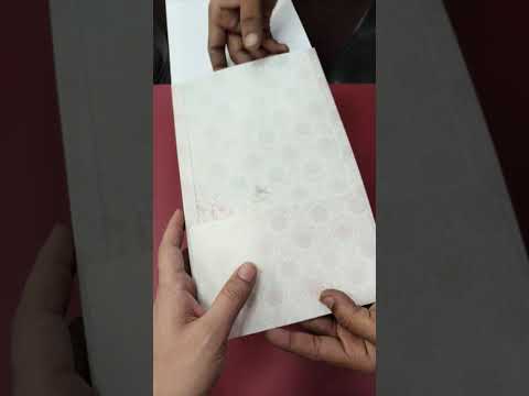 KLB-1415 Creme Floral Semi Box Wedding Card (2 Page)