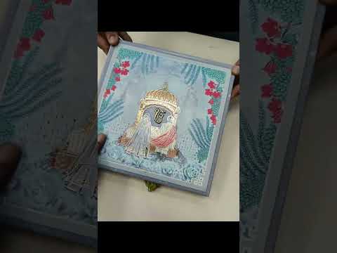 KL9043 Anand Karaj Theme Cardboard Gift Box with 2 Printed Cards & Cavity