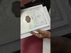 KLB-1285 White Floral Embossed Padded Thick Wedding Card (2 Page & Couple Name Wooden Plate)