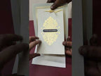 KLB-1505 Creme Golden Traditional Semi Box Wedding Card (2 Page & Couple Name Wooden Plate)
