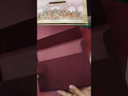 KLB-1118 Maroon Pink Bride Groom Royal Fort Leatherette Embossed Padded Thick Wedding Card (2 Page & Couple Name Acrylic)