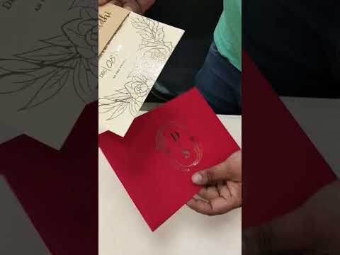 KL1051-1 Floral Border Gold Leaf Premium Wedding Card (2 Page)
