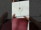 KLB-1284 White Grey Traditional Door Style Embossed Padded Thick Wedding Card (2 Page)
