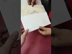 KLB-1320 White Creme Floral Traditional Door Style Embossed Semi Box Wedding Card (2 Page)