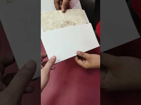 KLB-1320 White Creme Floral Traditional Door Style Embossed Semi Box Wedding Card (2 Page)