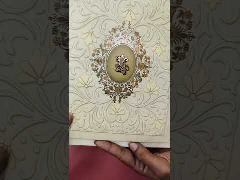 KLB-1261 Creme Floral Padded Thick Wedding Card (2 Page)