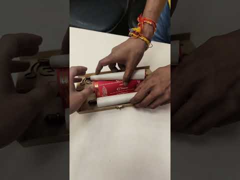 KLB832 Creme Red Color Couple Name Laser Cut Scroll Box Type MDF Thick Wedding Card