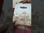 KLB-1495 Blue Royal Fort Elephant 3D Gold Foil Semi Box Wedding Card (2 Page & Couple Name Wooden Plate)