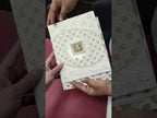 KLB-1280 White Green Traditional Embossed Padded Thick Wedding Card (2 Page)