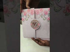 KLB735 Rose Floral Design Brown Color Double Door Style Semi Box Wedding Card (2 Page & Couple Initial Acrylic)