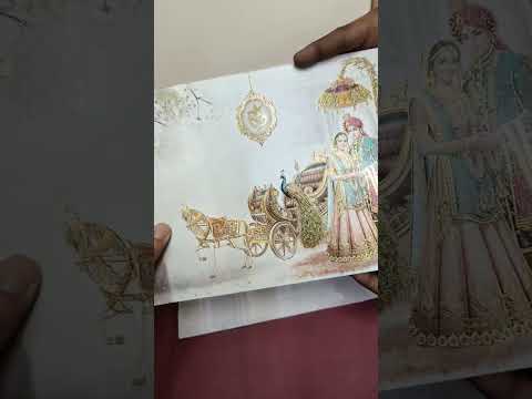 KLB-1518 White Bride Groom Ghodi Semi Box Wedding Card (2 Page)