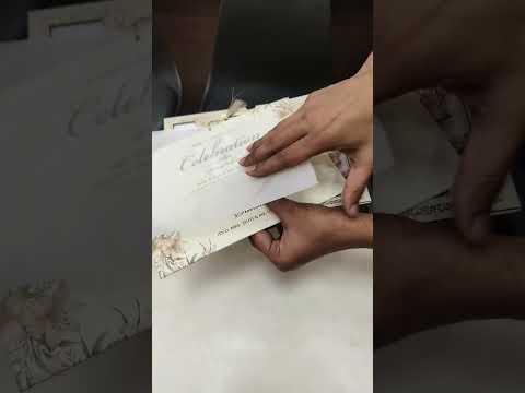 KLB770 Floral Design Grey Color Couple Name Laser Cut Wedding Card (2 Page)