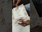 KLB791 Floral Design Pink Color Couple Name Laser Cut Wedding Card (2 Page)