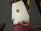 KLB-1060 Brown Golden Floral Embossed Padded Thick Wedding Card (2 Page & Couple Name Acrylic)