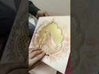 KLB-1574 Peach Ride Groom Laser Cut Padded Thick Wedding Card (2 Page & Couple Name Acrylic)