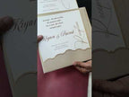 KLB-1127 White Golden Velvet Padded Thick Wedding Card (2 Page)