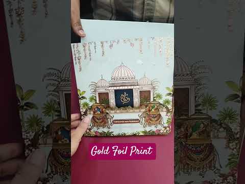 KLB524 Elephant Theme Premium Gold Foil Design Semi Box Paper Wedding Card (2 Page)