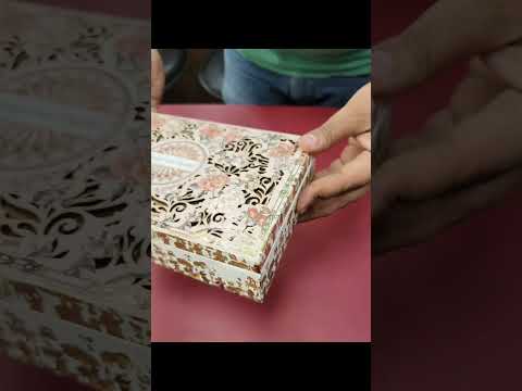 KLB617 MDF Box Type Laser Cut Wedding Card with 2 Thick Pages