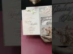 KLB695 Floral Design Brown Color Laser Cut MDF Thick Wedding Card (2 Page & Couple Initial Acrylic)