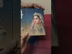 KLB-1461 Royal Blue Radha Krishna 3D Gold Foil Door Style Padded Thick Wedding Card (2 Page)
