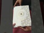 KLB-1185 White Creme Floral Embossed Semi Box Wedding Card (2 Page)