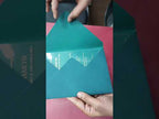 KLB-978 Blue Green Transparent Acrylic Transparent Wedding Card (1 Page)