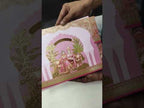 KLB764 Dulha Dulhan Design Pink Color Embossed Semi Box Wedding Card (2 Page)