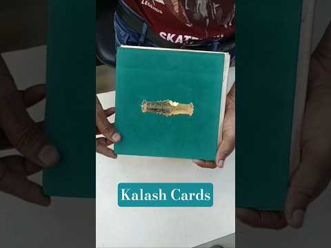 KL9015 Velvet Fabric Hardboard Padding Thick Luxury Wedding Card with 2 Printed Card Inserts, 1 Envelope and Acrylic Mirror with Couple Names