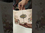 KLB805 Elephant Design Peach Color Double Door Style Hardboard Padding Thick Wedding Card (2 Page & Couple Name Acrylic)