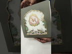 KLB730 Lotus Peacock Design Green Color Laser Cut Hardboard Padding Thick Wedding Card (2 Page & Couple Initial Acrylic)