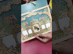 KLB689 Royal Fort Elephant Design Royal Blue Brown Color Laser Cut MDF Thick Wedding Card (2 Page & Couple Initial Acrylic)