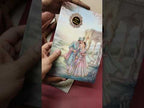 KLB-1465 Blue Pink Bride Groom 3D Gold Foil Padded Thick Wedding Card (2 Page & Couple Name Acrylic)