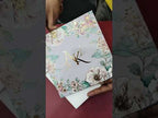 KLB-1005 White Rose Floral Padded Thick Wedding Card (2 Page)