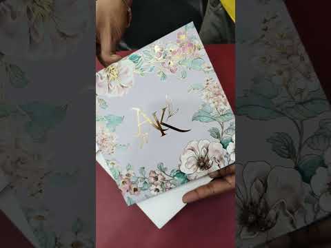 KLB-1005 White Rose Floral Padded Thick Wedding Card (2 Page)