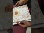 KLB-1129 White Floral Padded Thick Wedding Card (2 Page & Couple Name Acrylic)
