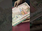 KLB948 Peach Ram Sita Temple Padded Thick Wedding Card (2 Page & Couple Name Wooden Plate)
