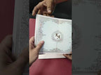 KLB-1139 Blue Floral Door Style Semi Box Wedding Card (2 Page & Couple Initial Acrylic)