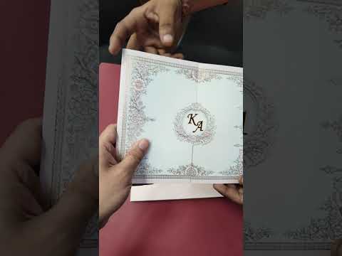 KLB-1139 Blue Floral Door Style Semi Box Wedding Card (2 Page & Couple Initial Acrylic)