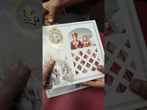 KLB-1428 Creme Bride Groom Laser Cut Wedding Card (2 Page)