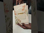 KLB810 Floral Design Creme Color Hardboard Padding Thick Wedding Card (2 Page & Couple Name Acrylic)