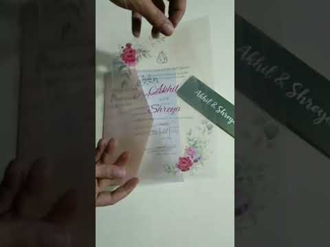 KL2114-T Transparent PVC Wedding Card with Matching Envelope (2 Page and Sealing Band)