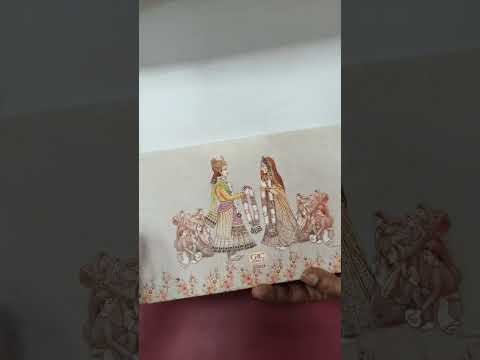 KLB-1359 Creme Bride Groom Laser Cut Semi Box Wedding Card (2 Page & Transparent PVC)