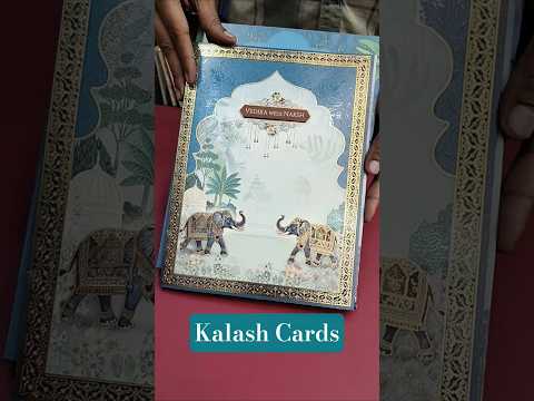 KLB535 Elegant Elephant Theme Semi Box Paper Wedding Card (2 Page)