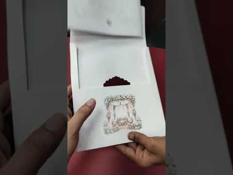 KLB-1427 Creme Bride Groom Semi Box Wedding Card (2 Page)