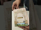 KLB830 Royal Fort Elephant Design Peach Color Hardboard Padding Thick Wedding Card (2 Page & Couple Name Acrylic)