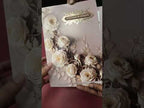 KLB-1335 Brown Rose Floral Semi Box Wedding Card (2 Page & Couple Name Wooden Plate)