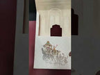 KLB-1352 White Golden Bride Groom Semi Box Wedding Card (2 Page & Couple Name Wooden Plate)